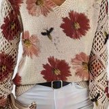 Анна - Елегантен пуловер с флорален мотив