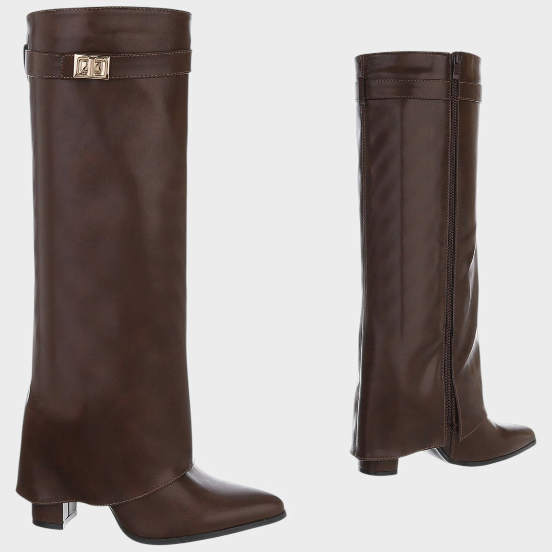 Luna | Botas Altas de Piel para Mujer con Caña Ancha