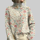 Емилия – Очарователен дамски пуловер с флорален десен