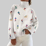 Мария – Стилен винтидж зимен пуловер с модерен ски десен