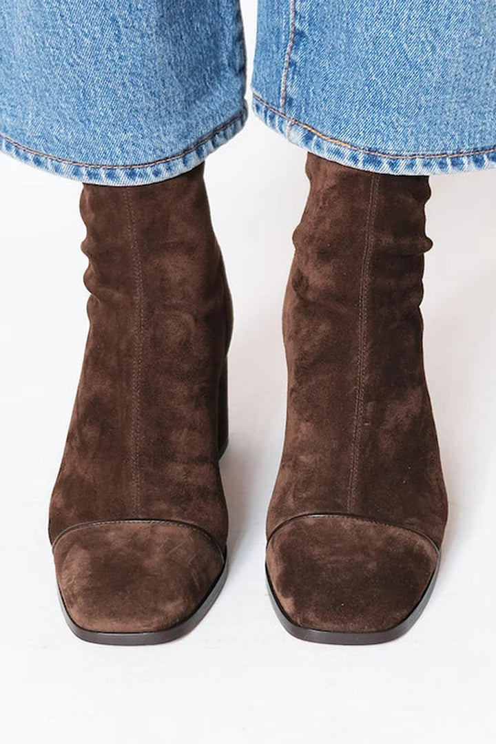 Beth | Botines de Tacón Ancho y Punta Cuadrada para Mujer