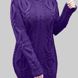 Бранка - Плетена рокля с дебела плетка и поло яка