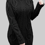 Бранка - Плетена рокля с дебела плетка и поло яка