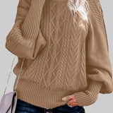 Хелена - Ежедневен плетен пуловер с дълги ръкави