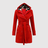 Елена – Дълго палто с колан и качулка