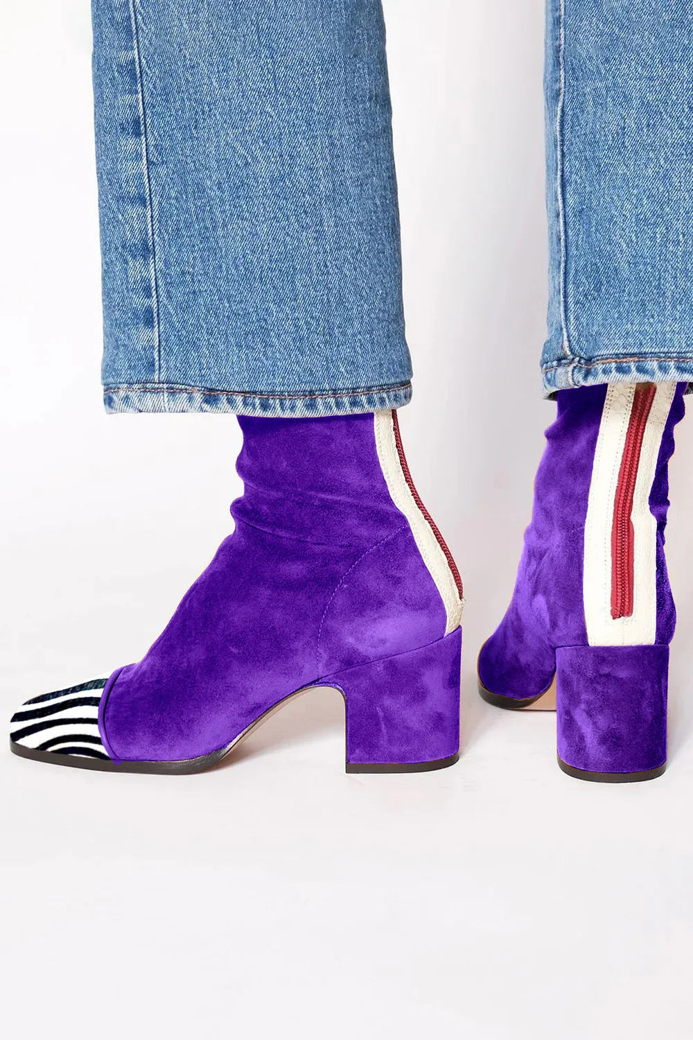 Beth | Botines de Tacón Ancho y Punta Cuadrada para Mujer