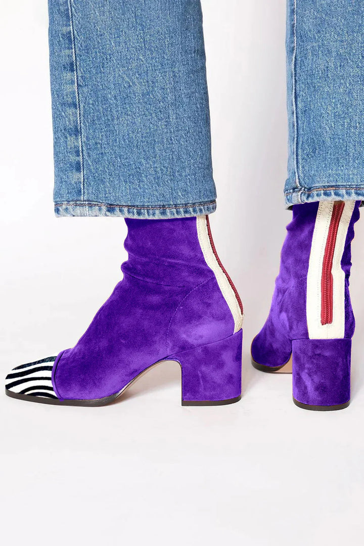 Beth | Botines de Tacón Ancho y Punta Cuadrada para Mujer