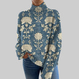 Пола – Чаровен дамски пуловер с флорален десен