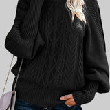 Хелена - Ежедневен плетен пуловер с дълги ръкави