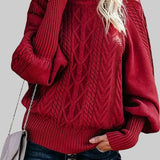 Хелена - Ежедневен плетен пуловер с дълги ръкави