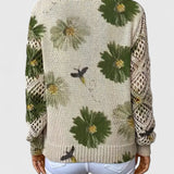 Анна - Елегантен пуловер с флорален мотив