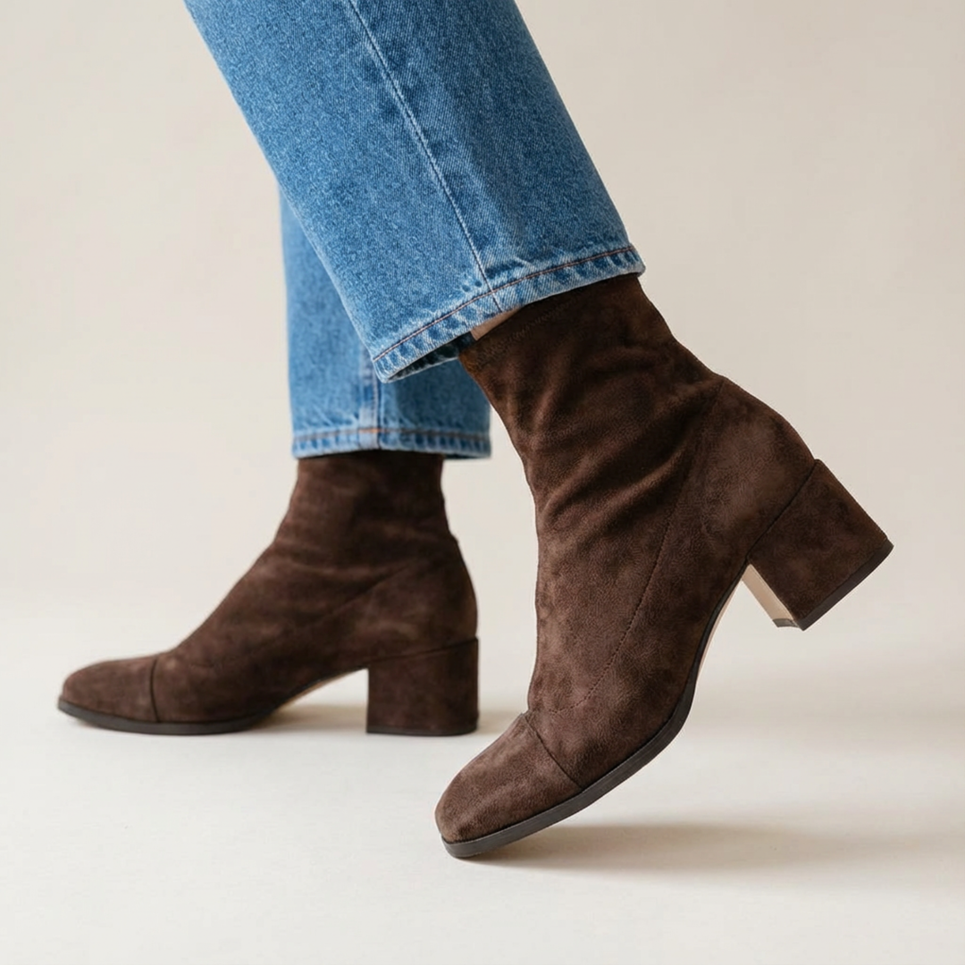 Beth | Botines de Tacón Ancho y Punta Cuadrada para Mujer