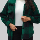 Джули - Топло дамско поларено яке с каре