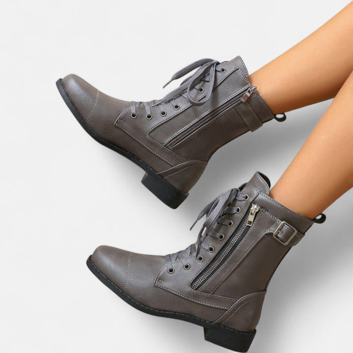 Nora | Botines con Cordones Estilo Militar para Mujer