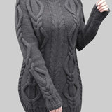 Бранка - Плетена рокля с дебела плетка и поло яка