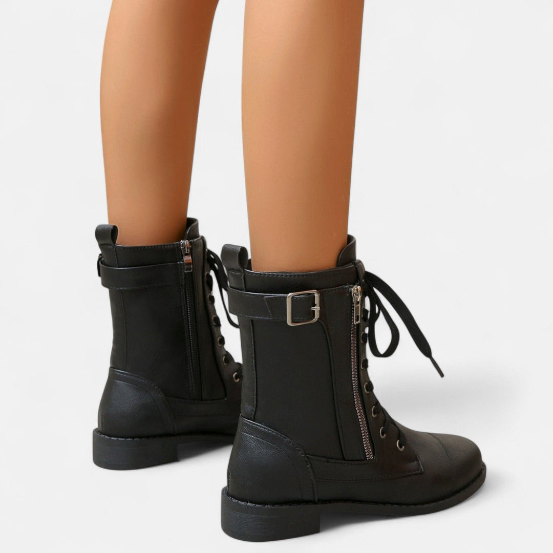 Nora | Botines con Cordones Estilo Militar para Mujer