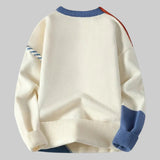 Мириам | Пуловер патчворк с кръгло деколте