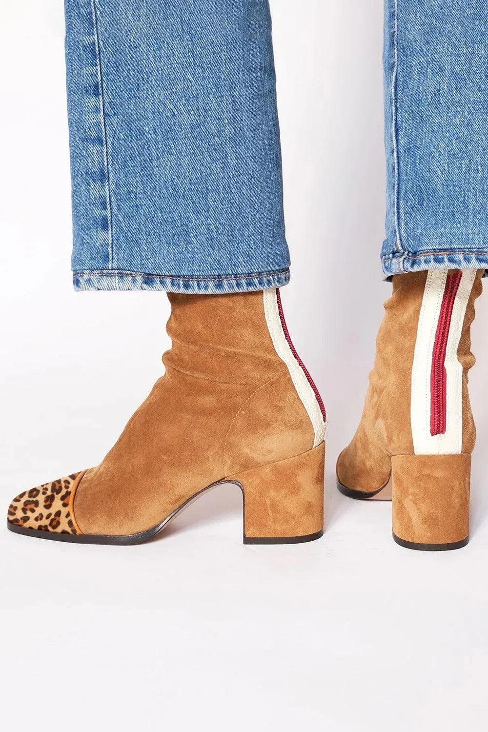 Beth | Botines de Tacón Ancho y Punta Cuadrada para Mujer