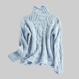 Надежда – Кашмирен поло пуловер с плетен мотив