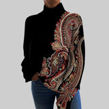 Анна – Стилен пуловер с ретро десен и дълъг ръкав