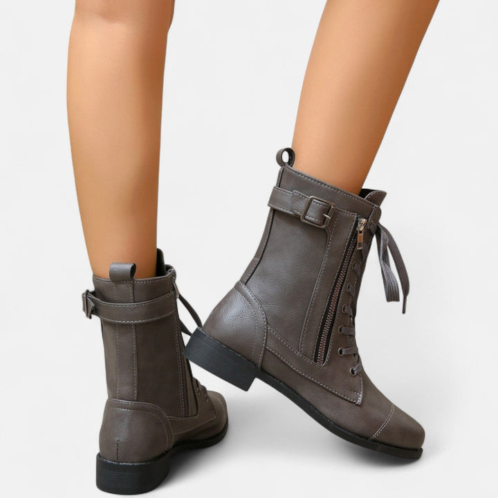 Nora | Botines con Cordones Estilo Militar para Mujer
