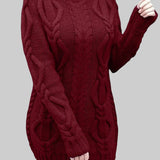 Бранка - Плетена рокля с дебела плетка и поло яка