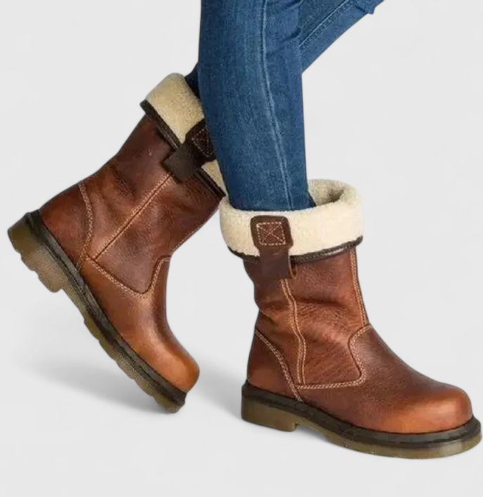 Shareen | Botas de Invierno de Cuero Sintético para Mujer