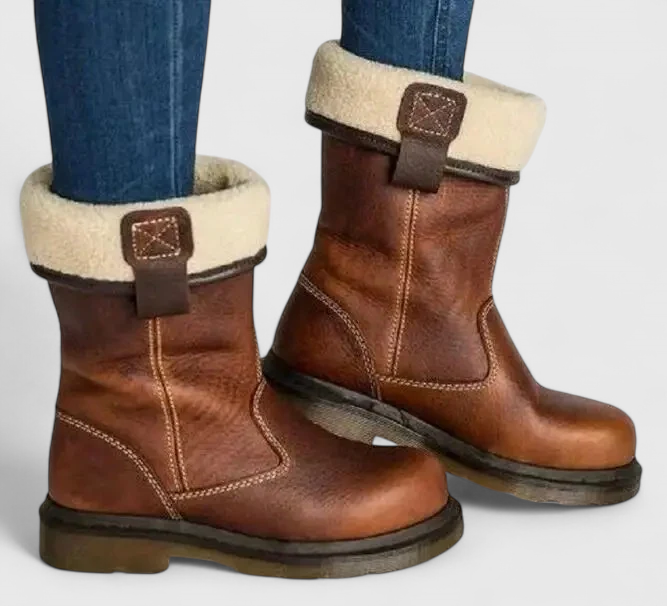 Shareen | Botas de Invierno de Cuero Sintético para Mujer